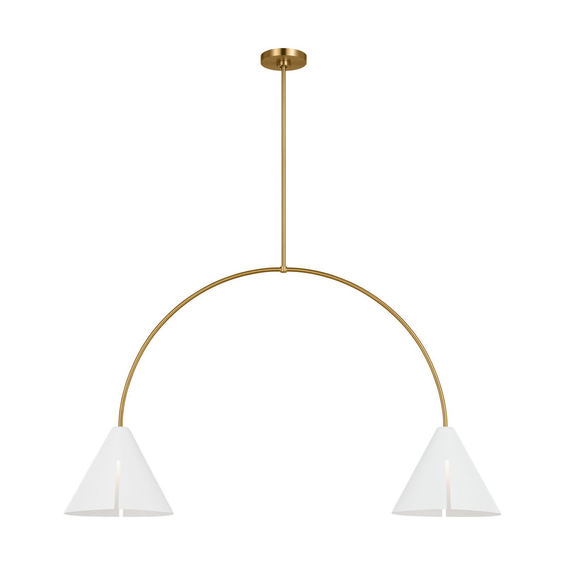 LED Linear Chandelier<br /><span style="color:#4AB0CE;">Entrega: 4-10 dias en USA</span><br /><span style="color:#4AB0CE;font-size:60%;">PREGUNTE POR ENTREGA EN PANAMA</span><br />Collection: Cambre<br />Finish: Matte White and Burnished Brass