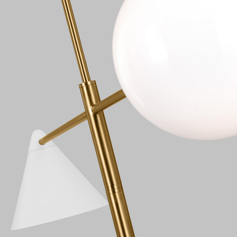 Four Light Chandelier<br /><span style="color:#4AB0CE;">Entrega: 4-10 dias en USA</span><br /><span style="color:#4AB0CE;font-size:60%;">PREGUNTE POR ENTREGA EN PANAMA</span><br />Collection: Cosmo<br />Finish: Matte White and Burnished Brass