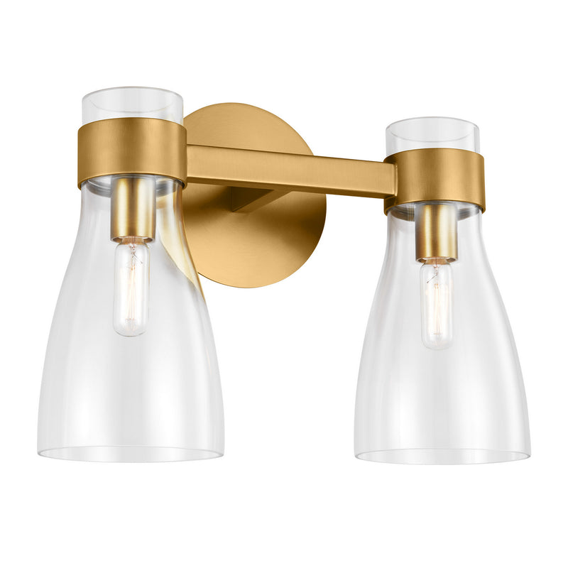 Two Light Bath Fixture<br /><span style="color:#4AB0CE;">Entrega: 4-10 dias en USA</span><br /><span style="color:#4AB0CE;font-size:60%;">PREGUNTE POR ENTREGA EN PANAMA</span><br />Collection: Moritz<br />Finish: Burnished Brass