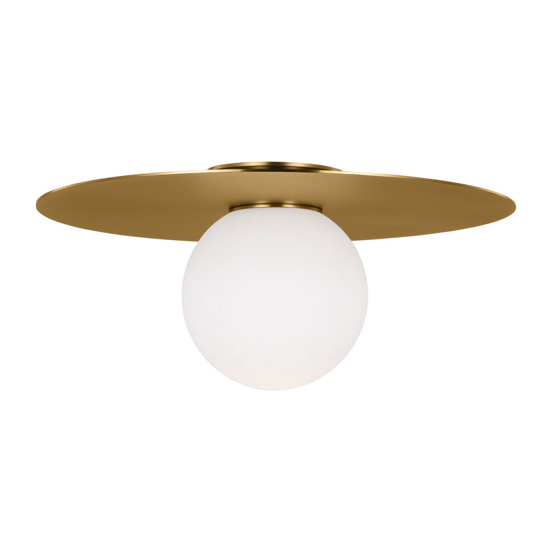 One Light Flush Mount<br /><span style="color:#4AB0CE;">Entrega: 4-10 dias en USA</span><br /><span style="color:#4AB0CE;font-size:60%;">PREGUNTE POR ENTREGA EN PANAMA</span><br />Collection: Nodes<br />Finish: Burnished Brass