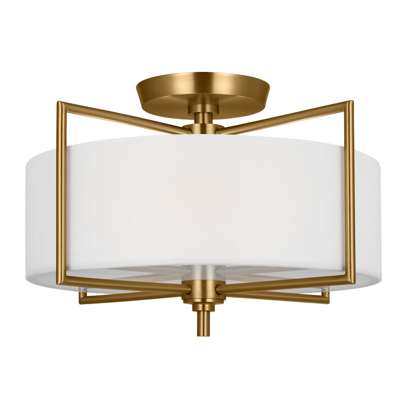 Two Light Semi-Flush Mount<br /><span style="color:#4AB0CE;">Entrega: 5-6 semanas en USA</span><br /><span style="color:#4AB0CE;font-size:60%;">PREGUNTE POR ENTREGA EN PANAMA</span><br />Collection: Perno<br />Finish: Burnished Brass