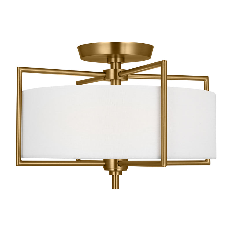 Two Light Semi-Flush Mount<br /><span style="color:#4AB0CE;">Entrega: 5-6 semanas en USA</span><br /><span style="color:#4AB0CE;font-size:60%;">PREGUNTE POR ENTREGA EN PANAMA</span><br />Collection: Perno<br />Finish: Burnished Brass