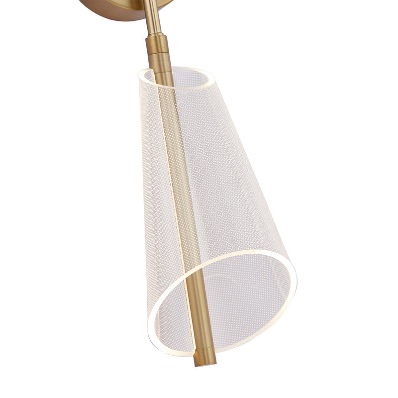 LED Wall Sconce<br /><span style="color:#4AB0CE;">Entrega: 4-10 dias en USA</span><br /><span style="color:#4AB0CE;font-size:60%;">PREGUNTE POR ENTREGA EN PANAMA</span><br />Collection: Mulberry<br />Finish: Brushed Gold/Light Guide