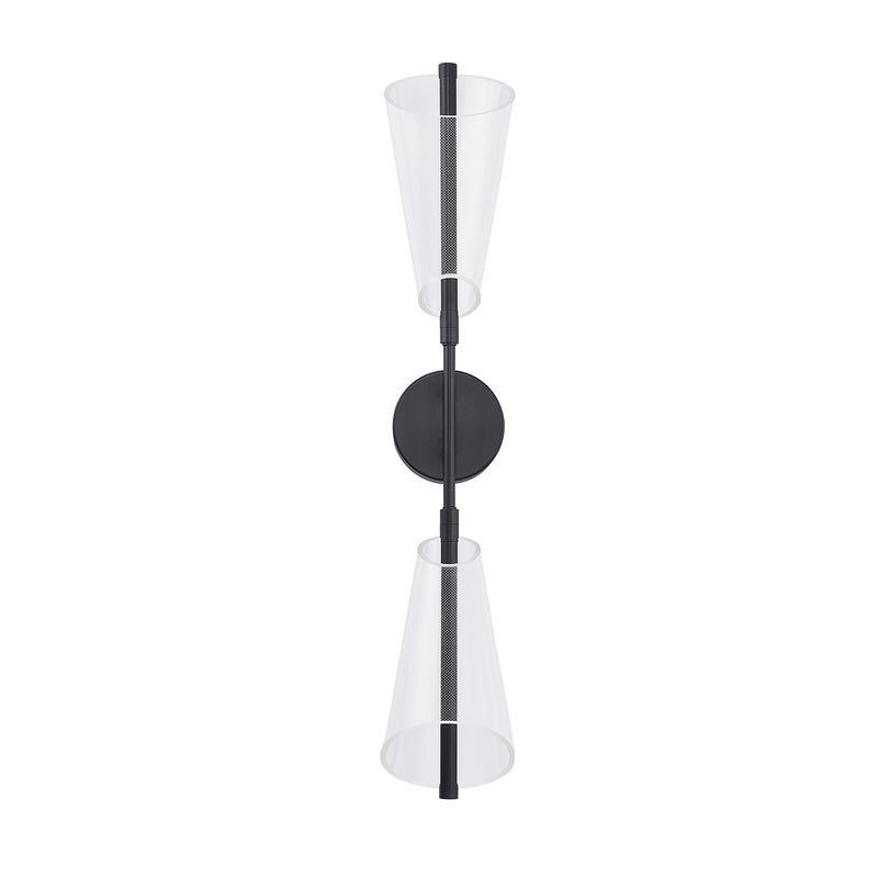 LED Wall Sconce<br /><span style="color:#4AB0CE;">Entrega: 4-10 dias en USA</span><br /><span style="color:#4AB0CE;font-size:60%;">PREGUNTE POR ENTREGA EN PANAMA</span><br />Collection: Mulberry<br />Finish: Black/Light Guide