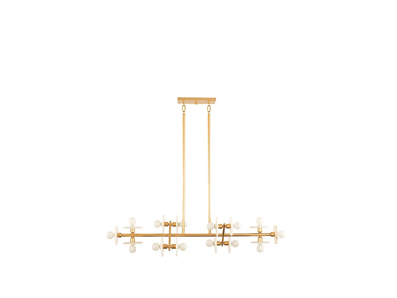 14 Light Linear Chandelier<br /><span style="color:#4AB0CE;">Entrega: 4-10 dias en USA</span><br /><span style="color:#4AB0CE;font-size:60%;">PREGUNTE POR ENTREGA EN PANAMA</span><br />Collection: Amani<br />Finish: Gold