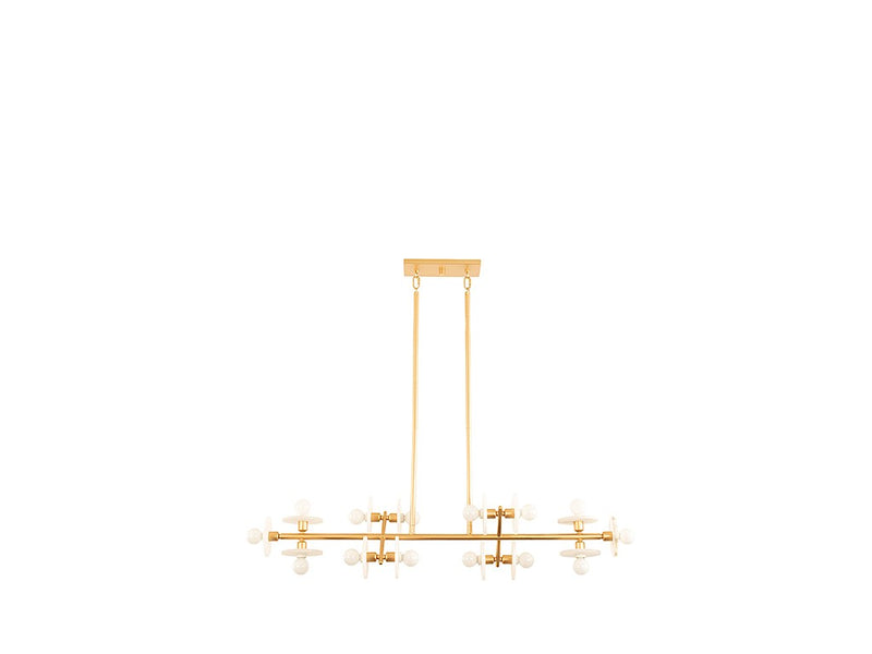 14 Light Linear Chandelier<br /><span style="color:#4AB0CE;">Entrega: 4-10 dias en USA</span><br /><span style="color:#4AB0CE;font-size:60%;">PREGUNTE POR ENTREGA EN PANAMA</span><br />Collection: Amani<br />Finish: Gold