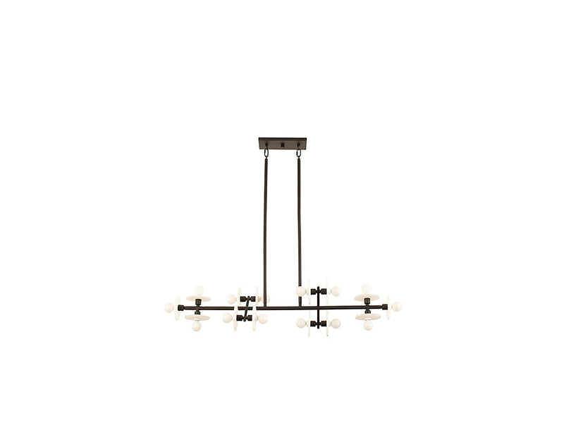 14 Light Linear Chandelier<br /><span style="color:#4AB0CE;">Entrega: 4-10 dias en USA</span><br /><span style="color:#4AB0CE;font-size:60%;">PREGUNTE POR ENTREGA EN PANAMA</span><br />Collection: Amani<br />Finish: Black Cashmere