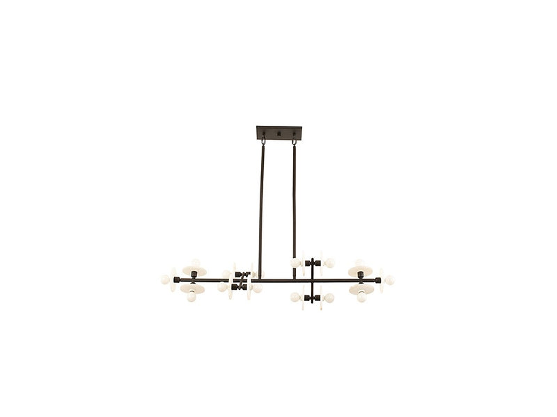 14 Light Linear Chandelier<br /><span style="color:#4AB0CE;">Entrega: 4-10 dias en USA</span><br /><span style="color:#4AB0CE;font-size:60%;">PREGUNTE POR ENTREGA EN PANAMA</span><br />Collection: Amani<br />Finish: Black Cashmere