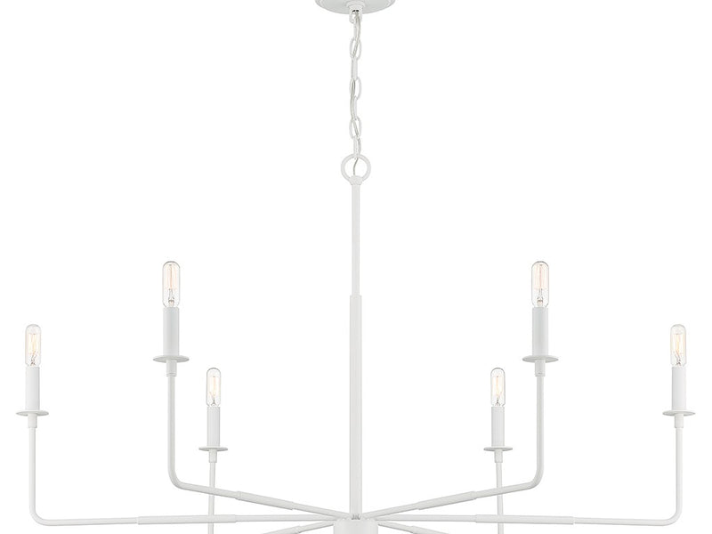 Six Light Chandelier<br /><span style="color:#4AB0CE;">Entrega: 4-10 dias en USA</span><br /><span style="color:#4AB0CE;font-size:60%;">PREGUNTE POR ENTREGA EN PANAMA</span><br />Collection: Salerno<br />Finish: Bisque White