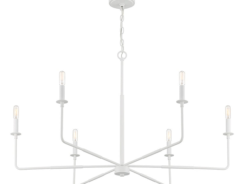 Six Light Chandelier<br /><span style="color:#4AB0CE;">Entrega: 4-10 dias en USA</span><br /><span style="color:#4AB0CE;font-size:60%;">PREGUNTE POR ENTREGA EN PANAMA</span><br />Collection: Salerno<br />Finish: Bisque White