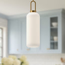 One Light Pendant<br /><span style="color:#4AB0CE;">Entrega: 4-10 dias en USA</span><br /><span style="color:#4AB0CE;font-size:60%;">PREGUNTE POR ENTREGA EN PANAMA</span><br />Collection: Soji<br />Finish: Aged Gold/Opal Matte Glass