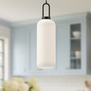 One Light Pendant<br /><span style="color:#4AB0CE;">Entrega: 4-10 dias en USA</span><br /><span style="color:#4AB0CE;font-size:60%;">PREGUNTE POR ENTREGA EN PANAMA</span><br />Collection: Soji<br />Finish: Matte Black/Opal Matte Glass