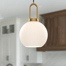 One Light Pendant<br /><span style="color:#4AB0CE;">Entrega: 2-3 semanas en USA</span><br /><span style="color:#4AB0CE;font-size:60%;">PREGUNTE POR ENTREGA EN PANAMA</span><br />Collection: Soji<br />Finish: Aged Gold/Opal Matte Glass