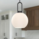 One Light Pendant<br /><span style="color:#4AB0CE;">Entrega: 4-10 dias en USA</span><br /><span style="color:#4AB0CE;font-size:60%;">PREGUNTE POR ENTREGA EN PANAMA</span><br />Collection: Soji<br />Finish: Matte Black/Opal Matte Glass