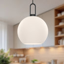 One Light Pendant<br /><span style="color:#4AB0CE;">Entrega: 4-10 dias en USA</span><br /><span style="color:#4AB0CE;font-size:60%;">PREGUNTE POR ENTREGA EN PANAMA</span><br />Collection: Soji<br />Finish: Matte Black/Opal Matte Glass