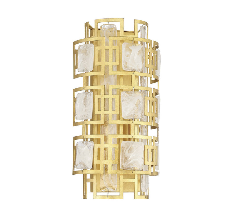 Two Light Wall Sconce<br /><span style="color:#4AB0CE;">Entrega: 4-10 dias en USA</span><br /><span style="color:#4AB0CE;font-size:60%;">PREGUNTE POR ENTREGA EN PANAMA</span><br />Collection: Portia<br />Finish: True Gold