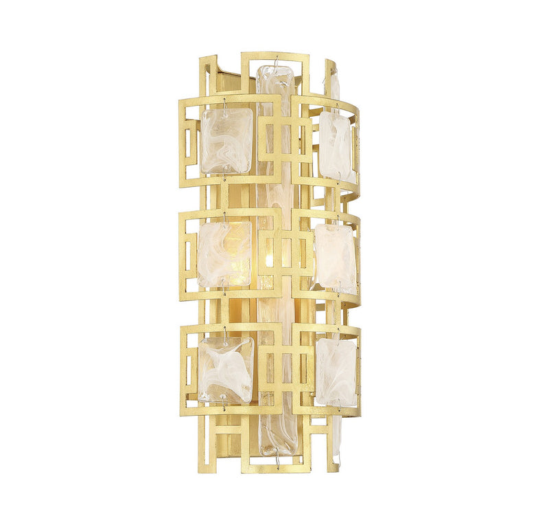 Two Light Wall Sconce<br /><span style="color:#4AB0CE;">Entrega: 4-10 dias en USA</span><br /><span style="color:#4AB0CE;font-size:60%;">PREGUNTE POR ENTREGA EN PANAMA</span><br />Collection: Portia<br />Finish: True Gold