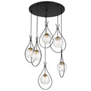 Six Light Pendant<br /><span style="color:#4AB0CE;">Entrega: 4-10 dias en USA</span><br /><span style="color:#4AB0CE;font-size:60%;">PREGUNTE POR ENTREGA EN PANAMA</span><br />Collection: Cody<br />Finish: Coal And Soft Brass