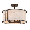 Four Light Semi Flush Mount<br /><span style="color:#4AB0CE;">Entrega: 4-10 dias en USA</span><br /><span style="color:#4AB0CE;font-size:60%;">PREGUNTE POR ENTREGA EN PANAMA</span><br />Collection: Buchanan<br />Finish: Hellenic Bronze