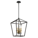 Four Light Pendant<br /><span style="color:#4AB0CE;">Entrega: 4-10 dias en USA</span><br /><span style="color:#4AB0CE;font-size:60%;">PREGUNTE POR ENTREGA EN PANAMA</span><br />Collection: Townhall<br />Finish: Coal And Soft Brass