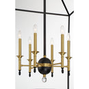 Six Light Pendant<br /><span style="color:#4AB0CE;">Entrega: 4-10 dias en USA</span><br /><span style="color:#4AB0CE;font-size:60%;">PREGUNTE POR ENTREGA EN PANAMA</span><br />Collection: Townhall<br />Finish: Coal And Soft Brass
