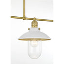 Four Light Island Pendant<br /><span style="color:#4AB0CE;">Entrega: 4-10 dias en USA</span><br /><span style="color:#4AB0CE;font-size:60%;">PREGUNTE POR ENTREGA EN PANAMA</span><br />Collection: Downtown Edison<br />Finish: White And Soft Brass