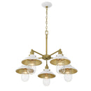Five Light Chandelier<br /><span style="color:#4AB0CE;">Entrega: 4-10 dias en USA</span><br /><span style="color:#4AB0CE;font-size:60%;">PREGUNTE POR ENTREGA EN PANAMA</span><br />Collection: Downtown Edison<br />Finish: White And Soft Brass