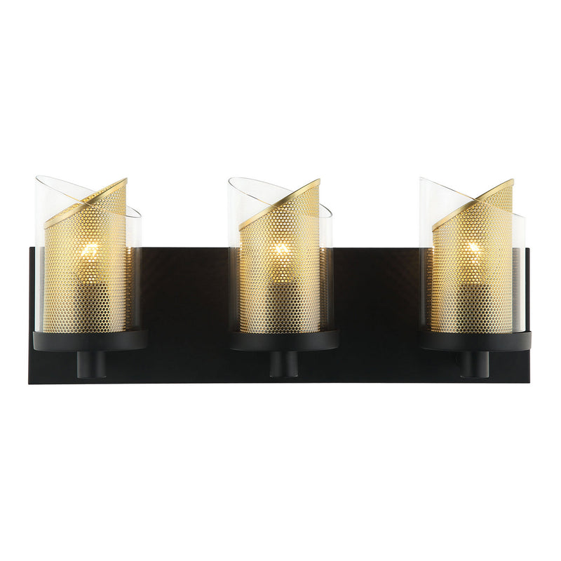 Varaluz - 246B03BLGO - Three Light Bath - So Inclined - Black/Gold