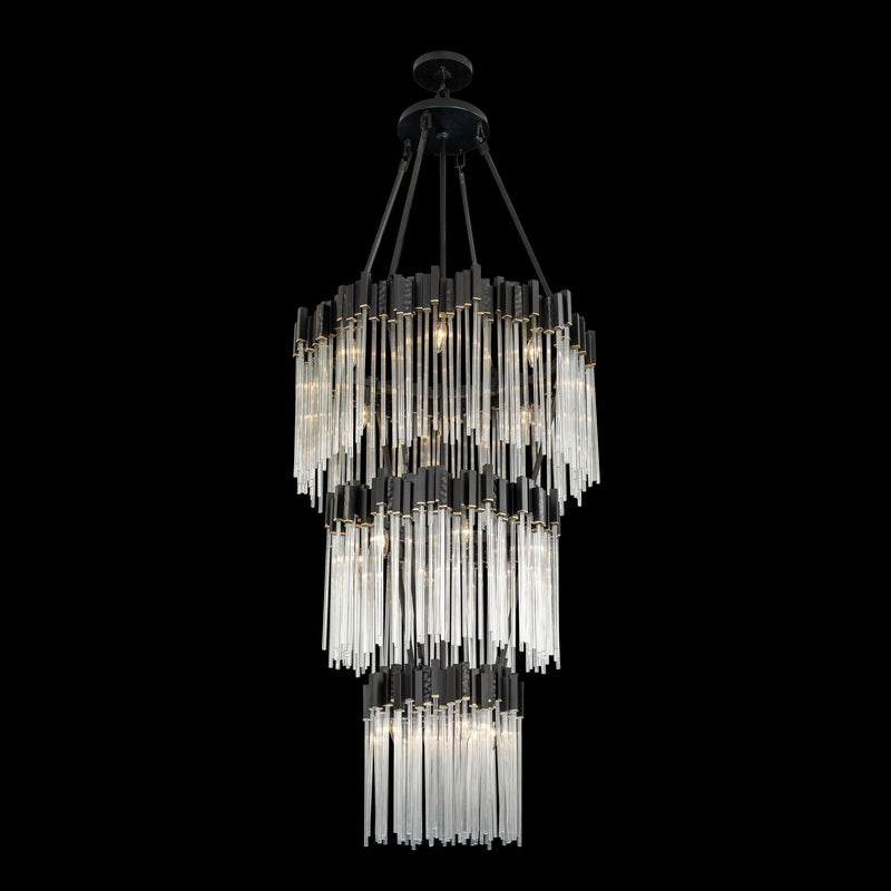 18 Light Chandelier<br /><span style="color:#4AB0CE;">Entrega: 2-3 semanas en USA</span><br /><span style="color:#4AB0CE;font-size:60%;">PREGUNTE POR ENTREGA EN PANAMA</span><br />Collection: Matrix<br />Finish: Matte Black/French Gold