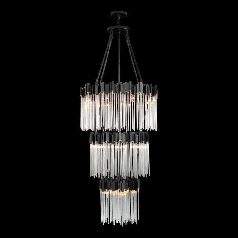 Varaluz - 309C19MBFG - 18 Light Chandelier - Matrix - Matte Black/French Gold