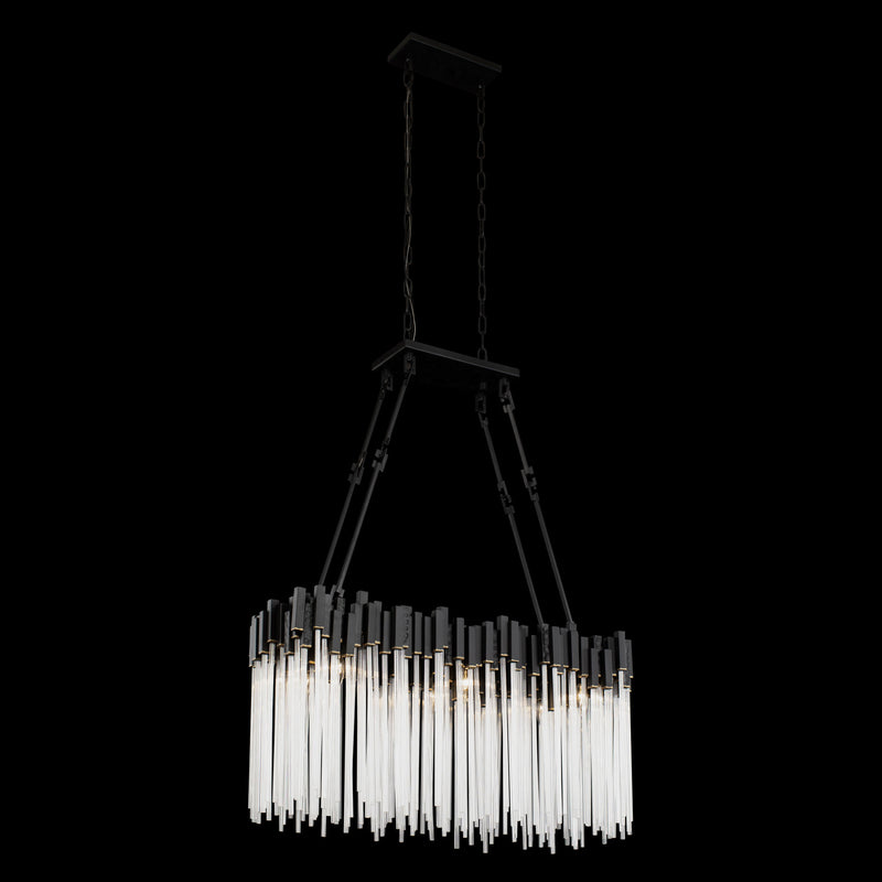 Six Light Linear Pendant<br /><span style="color:#4AB0CE;">Entrega: 4-10 dias en USA</span><br /><span style="color:#4AB0CE;font-size:60%;">PREGUNTE POR ENTREGA EN PANAMA</span><br />Collection: Matrix<br />Finish: Matte Black/French Gold