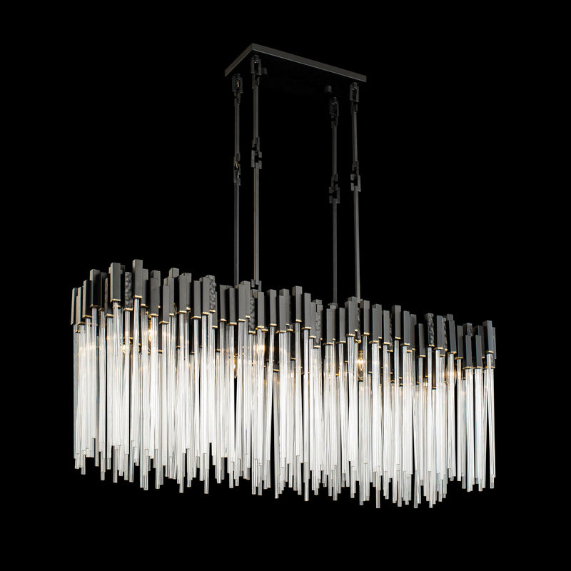 Eight Light Linear Pendant<br /><span style="color:#4AB0CE;">Entrega: 4-10 dias en USA</span><br /><span style="color:#4AB0CE;font-size:60%;">PREGUNTE POR ENTREGA EN PANAMA</span><br />Collection: Matrix<br />Finish: Matte Black/French Gold