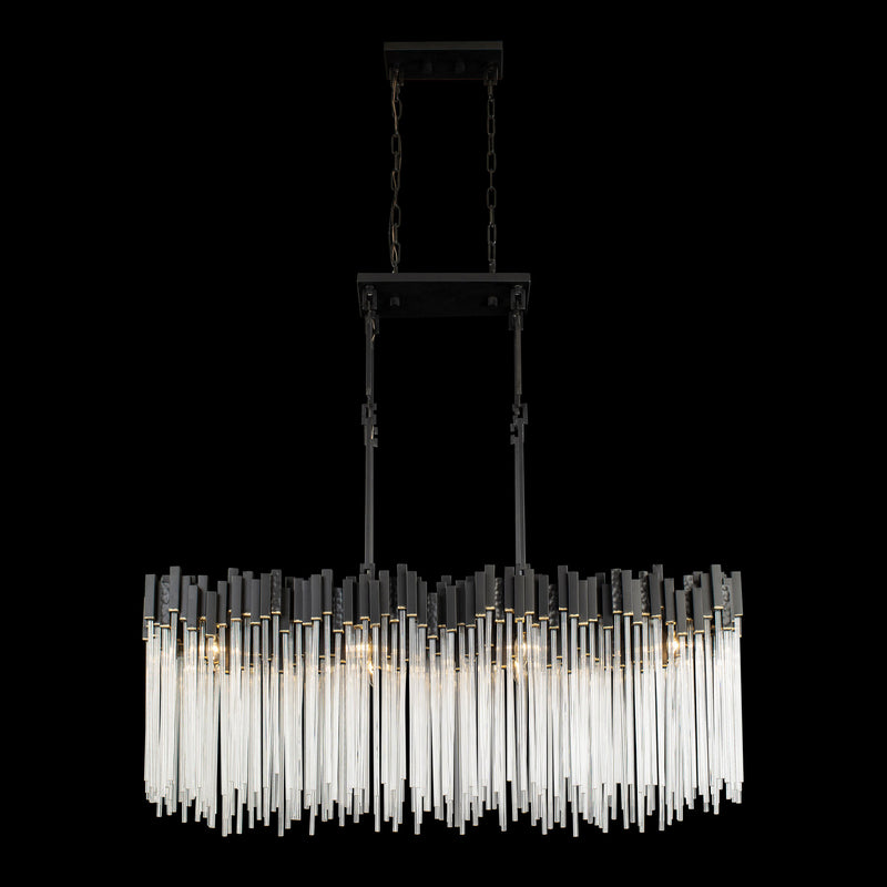 Eight Light Linear Pendant<br /><span style="color:#4AB0CE;">Entrega: 4-10 dias en USA</span><br /><span style="color:#4AB0CE;font-size:60%;">PREGUNTE POR ENTREGA EN PANAMA</span><br />Collection: Matrix<br />Finish: Matte Black/French Gold