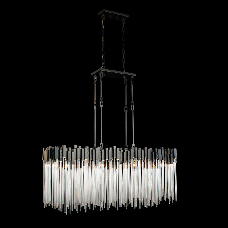 Eight Light Linear Pendant<br /><span style="color:#4AB0CE;">Entrega: 4-10 dias en USA</span><br /><span style="color:#4AB0CE;font-size:60%;">PREGUNTE POR ENTREGA EN PANAMA</span><br />Collection: Matrix<br />Finish: Matte Black/French Gold