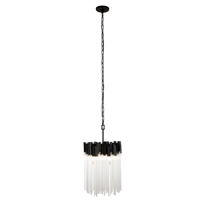 Three Light Pendant<br /><span style="color:#4AB0CE;">Entrega: 4-10 dias en USA</span><br /><span style="color:#4AB0CE;font-size:60%;">PREGUNTE POR ENTREGA EN PANAMA</span><br />Collection: Matrix<br />Finish: Matte Black/French Gold