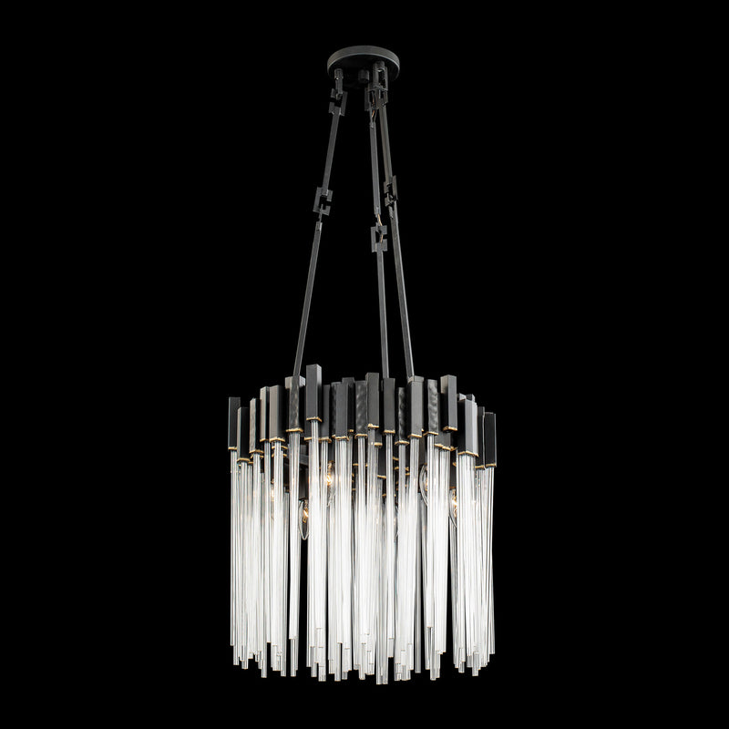 Six Light Pendant<br /><span style="color:#4AB0CE;">Entrega: 7-8 semanas en USA</span><br /><span style="color:#4AB0CE;font-size:60%;">PREGUNTE POR ENTREGA EN PANAMA</span><br />Collection: Matrix<br />Finish: Matte Black/French Gold