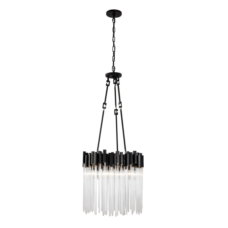 Six Light Pendant<br /><span style="color:#4AB0CE;">Entrega: 7-8 semanas en USA</span><br /><span style="color:#4AB0CE;font-size:60%;">PREGUNTE POR ENTREGA EN PANAMA</span><br />Collection: Matrix<br />Finish: Matte Black/French Gold
