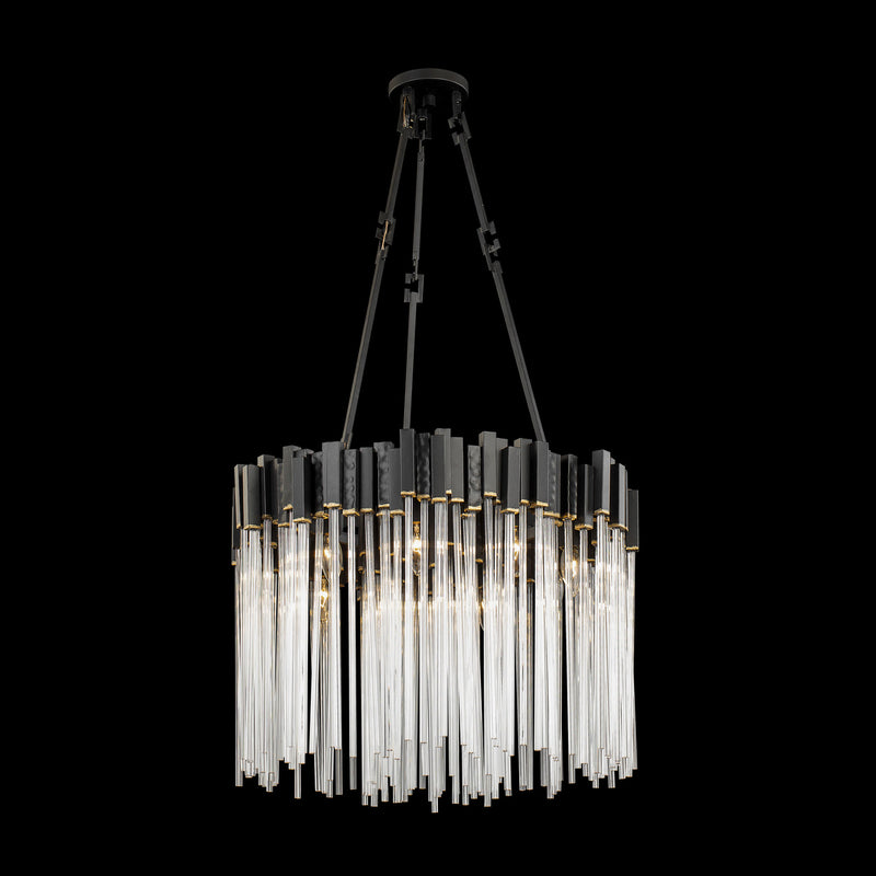 Nine Light Pendant<br /><span style="color:#4AB0CE;">Entrega: 3-4 semanas en USA</span><br /><span style="color:#4AB0CE;font-size:60%;">PREGUNTE POR ENTREGA EN PANAMA</span><br />Collection: Matrix<br />Finish: Matte Black/French Gold