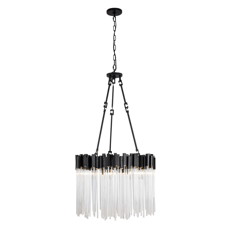 Nine Light Pendant<br /><span style="color:#4AB0CE;">Entrega: 4-10 dias en USA</span><br /><span style="color:#4AB0CE;font-size:60%;">PREGUNTE POR ENTREGA EN PANAMA</span><br />Collection: Matrix<br />Finish: Matte Black/French Gold