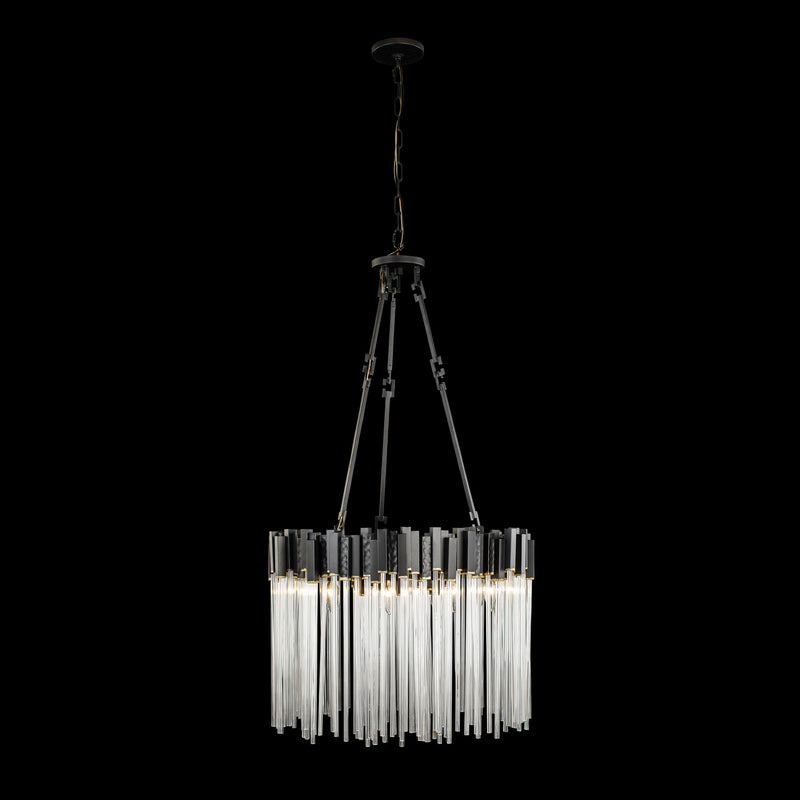 Nine Light Pendant<br /><span style="color:#4AB0CE;">Entrega: 4-10 dias en USA</span><br /><span style="color:#4AB0CE;font-size:60%;">PREGUNTE POR ENTREGA EN PANAMA</span><br />Collection: Matrix<br />Finish: Matte Black/French Gold