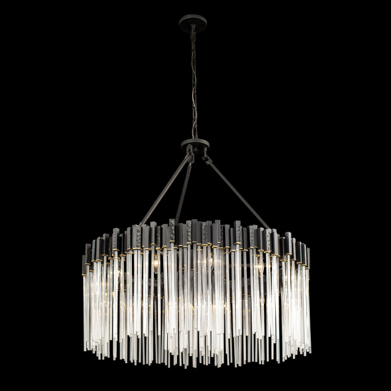 12 Light Pendant<br /><span style="color:#4AB0CE;">Entrega: 4-10 dias en USA</span><br /><span style="color:#4AB0CE;font-size:60%;">PREGUNTE POR ENTREGA EN PANAMA</span><br />Collection: Matrix<br />Finish: Matte Black/French Gold