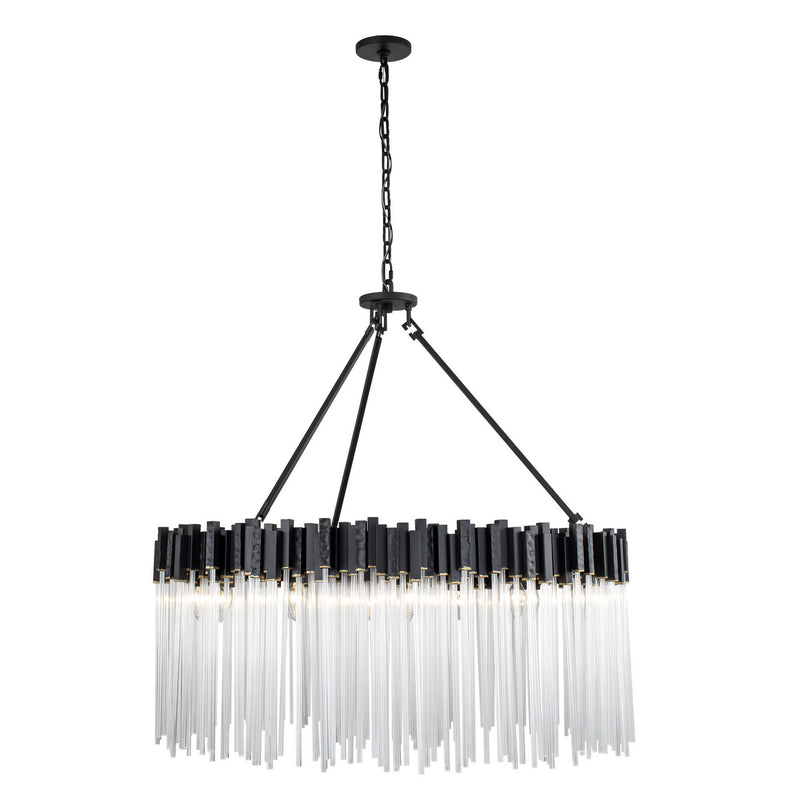 12 Light Pendant<br /><span style="color:#4AB0CE;">Entrega: 4-10 dias en USA</span><br /><span style="color:#4AB0CE;font-size:60%;">PREGUNTE POR ENTREGA EN PANAMA</span><br />Collection: Matrix<br />Finish: Matte Black/French Gold