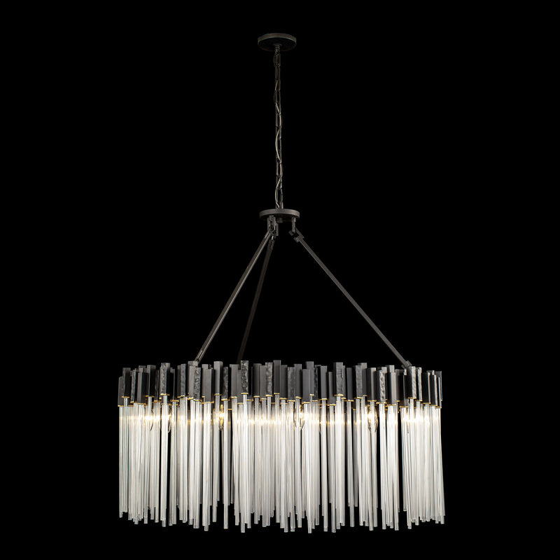 12 Light Pendant<br /><span style="color:#4AB0CE;">Entrega: 4-10 dias en USA</span><br /><span style="color:#4AB0CE;font-size:60%;">PREGUNTE POR ENTREGA EN PANAMA</span><br />Collection: Matrix<br />Finish: Matte Black/French Gold