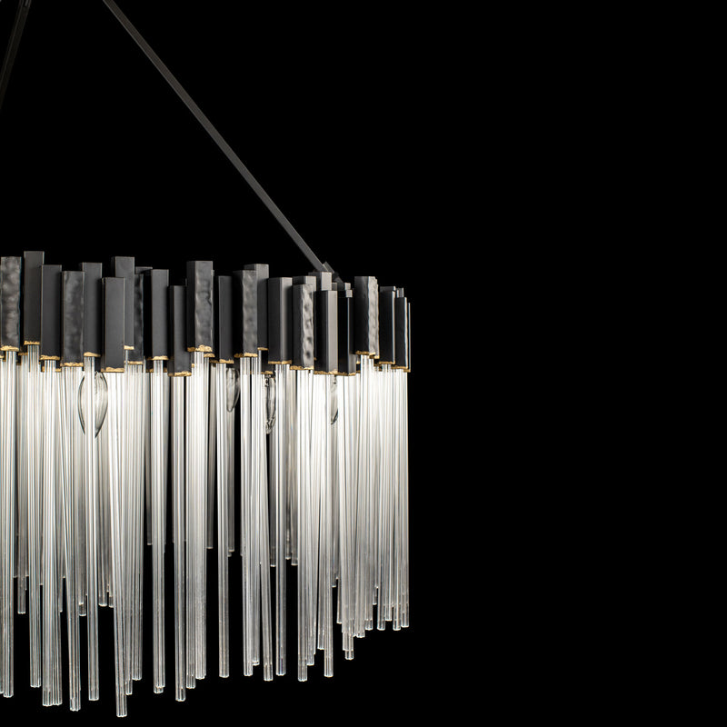 12 Light Pendant<br /><span style="color:#4AB0CE;">Entrega: 17-18 semanas en USA</span><br /><span style="color:#4AB0CE;font-size:60%;">PREGUNTE POR ENTREGA EN PANAMA</span><br />Collection: Matrix<br />Finish: Matte Black/French Gold