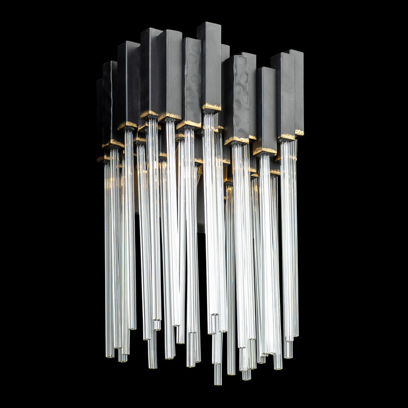 One Light Wall Sconce<br /><span style="color:#4AB0CE;">Entrega: 4-10 dias en USA</span><br /><span style="color:#4AB0CE;font-size:60%;">PREGUNTE POR ENTREGA EN PANAMA</span><br />Collection: Matrix<br />Finish: Matte Black/French Gold