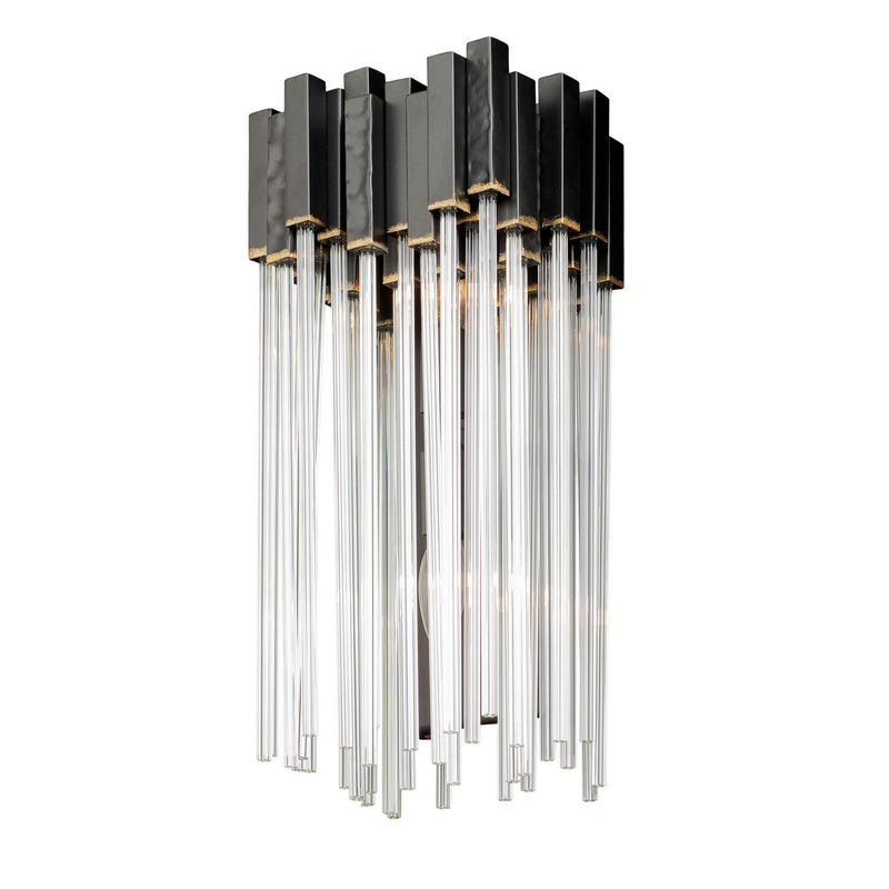 Two Light Wall Sconce<br /><span style="color:#4AB0CE;">Entrega: 4-10 dias en USA</span><br /><span style="color:#4AB0CE;font-size:60%;">PREGUNTE POR ENTREGA EN PANAMA</span><br />Collection: Matrix<br />Finish: Matte Black/French Gold