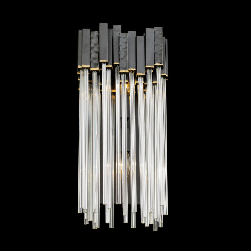 Two Light Wall Sconce<br /><span style="color:#4AB0CE;">Entrega: 4-10 dias en USA</span><br /><span style="color:#4AB0CE;font-size:60%;">PREGUNTE POR ENTREGA EN PANAMA</span><br />Collection: Matrix<br />Finish: Matte Black/French Gold