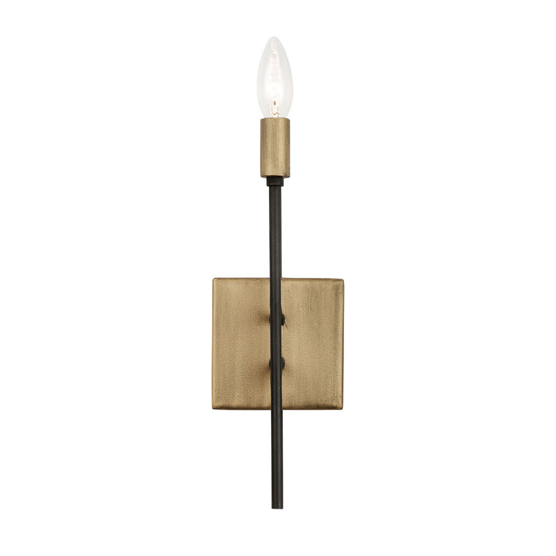 One Light Wall Sconce<br /><span style="color:#4AB0CE;">Entrega: 4-10 dias en USA</span><br /><span style="color:#4AB0CE;font-size:60%;">PREGUNTE POR ENTREGA EN PANAMA</span><br />Collection: Bodie<br />Finish: Havana Gold/Carbon