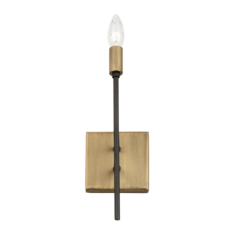 One Light Wall Sconce<br /><span style="color:#4AB0CE;">Entrega: 4-10 dias en USA</span><br /><span style="color:#4AB0CE;font-size:60%;">PREGUNTE POR ENTREGA EN PANAMA</span><br />Collection: Bodie<br />Finish: Havana Gold/Carbon