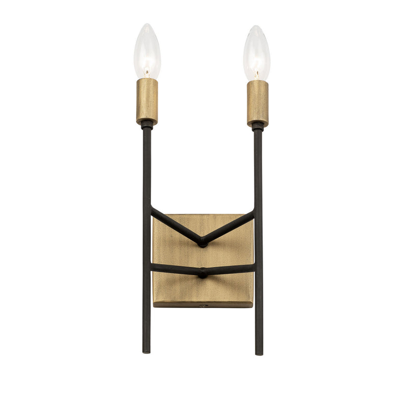 Two Light Wall Sconce<br /><span style="color:#4AB0CE;">Entrega: 4-10 dias en USA</span><br /><span style="color:#4AB0CE;font-size:60%;">PREGUNTE POR ENTREGA EN PANAMA</span><br />Collection: Bodie<br />Finish: Havana Gold/Carbon